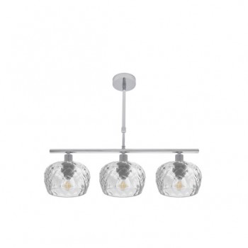 Distribuidor - Lâmpadas Diversas | Lâmpadas Modernas | LAMPARA ESTELA 3XE14 CROMO REGX55X13 CM C/TULIPAS CRISTAL TALLADO TRANSPARENTE Ref: 196853020